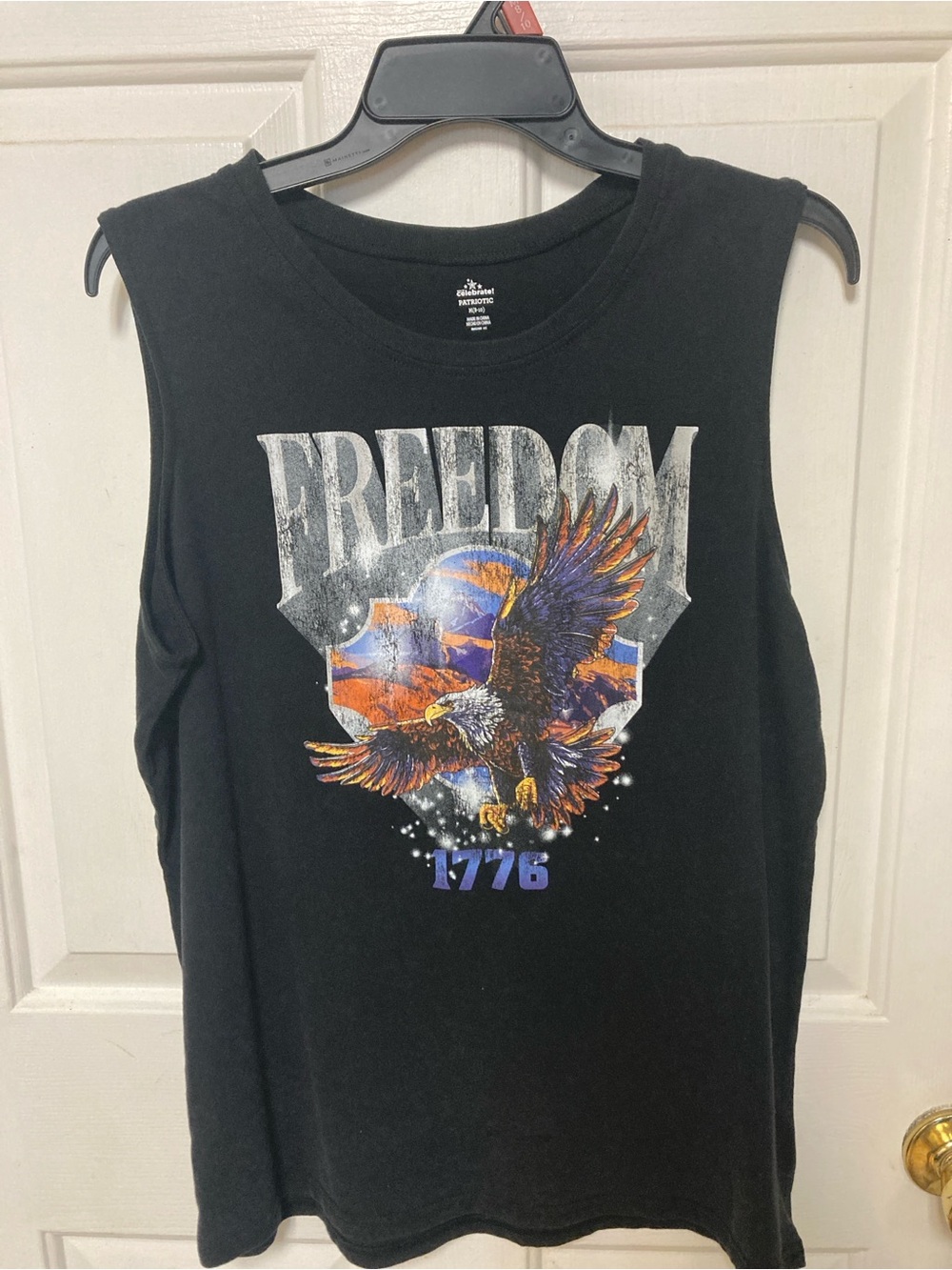Black Freedom Eagle Graphic Muscle Tee